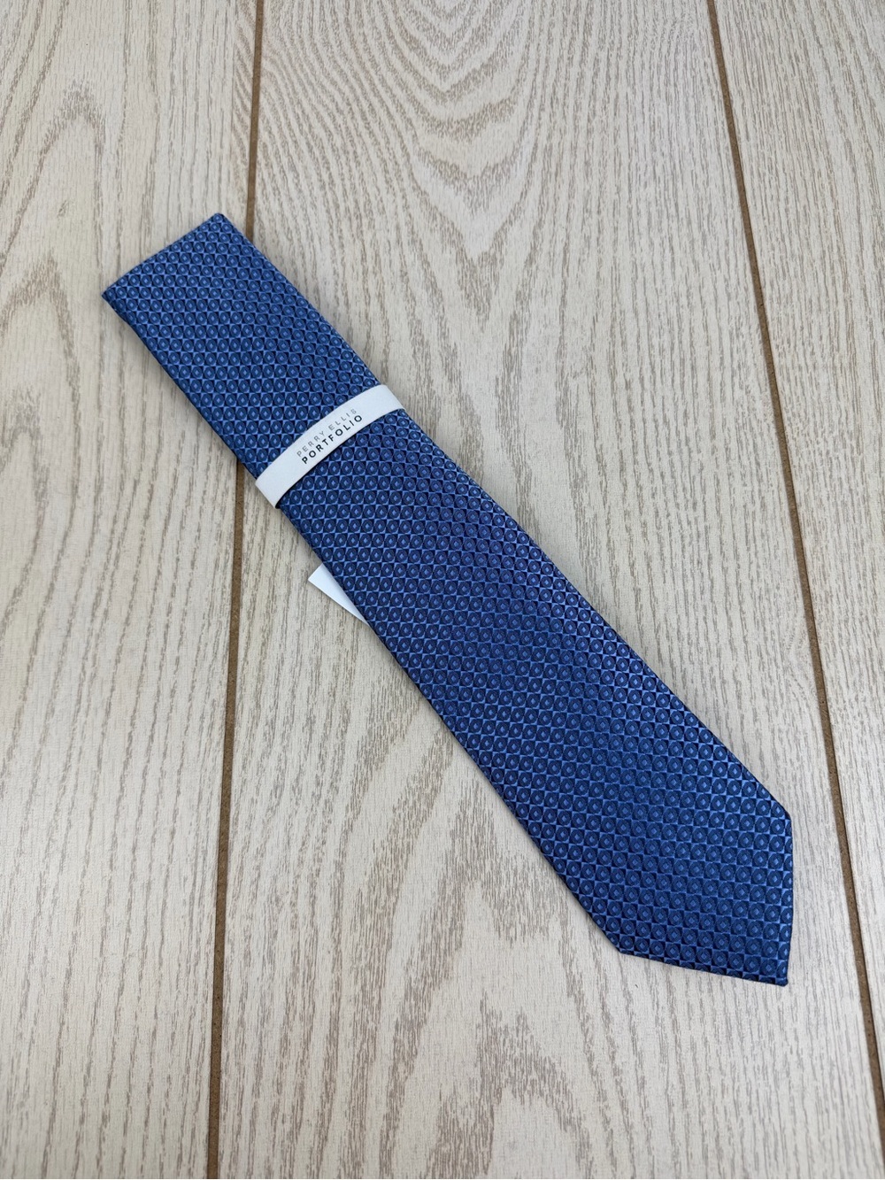 833 Perry Ellis Portfolio Men's Tie Cronan Geo Solid fl_126 Blue $55 Polyester